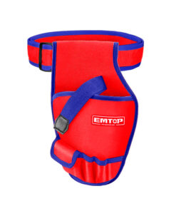Cartuchera Porta Taladro Accesorios Con Cinturón Y Bolsillos Emtop Roja/Azul ETBG48034