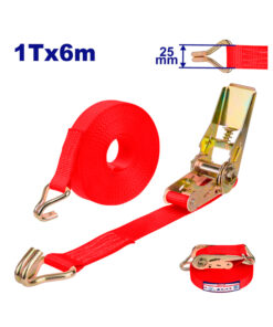 Cinta Amarre Crique 6 Metros x 25mm 1Tn Gancho J Emtop EMRT13106