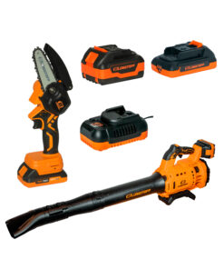 Combo Jardin Mini Motosierra Electrosierra 5" MML40-9BK + Sopladora Sopladora A Bateria 18V SPL13-8BK + Bateria 2ah + Bateria 4ah + Cargador Lusqtoff LPACK002-8