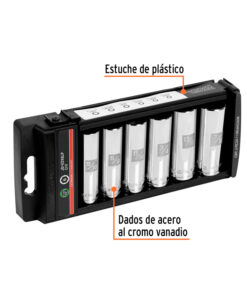 Alternative view of Juego Set Kit Tubos Bocallaves Dados Largos Serie Larga Hexagonal 9/16" a  7/8" Encastre 1/2" En Pulgadas x 6 Unidades Truper 14174