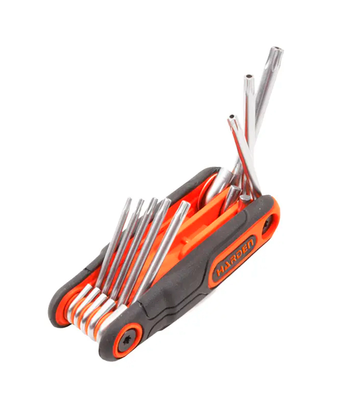 Juego Set Kit Tamper Torx Tipo Navaja Suiza 8 En 1 Plegable Harden 540617
