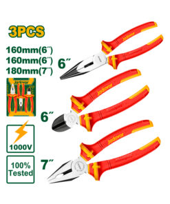 Juego Set Kit Pinzas Aisladas Dieléctricas 1000V 6" y 7" x 3 Unidades Jadever JDPS0633