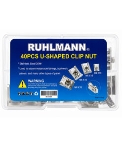 Alternative view of Juego Set Kit Tuercas Cuadradas Rápidas Cachas Clips Tipo U M4 M5 M6 M8 X 40 Piezas Ruhlmann RU15401