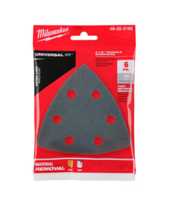 Hoja de Lija Tipo Delta Grano 180 x6 Accesorio Para Sierra Oscilatoria Oscilante Multifunción Multiuso Multimaterial Multiherramienta Milwaukee 49252180