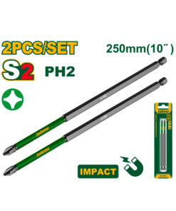 Punta Larga Magnética Imantada Con Imán De Impacto PH2 x 250mm Jadever x 2 unidades JDSV6K66