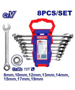 Juego Set Kit Llaves Combinadas Con Crique x 8 Piezas Emtop ECSS10802