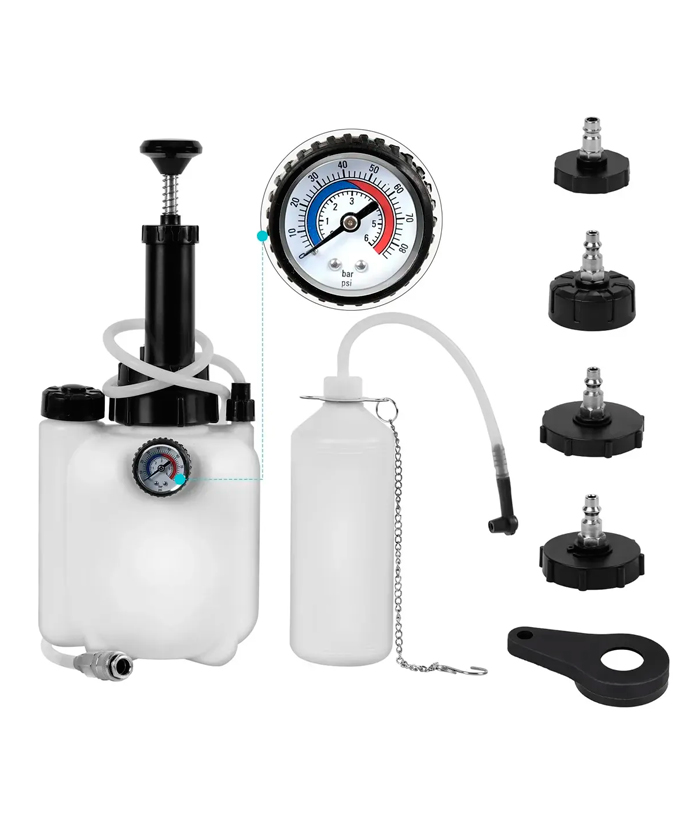 Juego Set Kit Purgador De Frenos Manual 3 Litros + 1 Litros Con Adaptadores Ruhlmann Ru43378