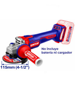 Alternative view of Amoladora Angular a Batería Inalámbrica 1200W 115mm 20V Motor Brushless Sola Emtop Rojo / Azul ELAG212025