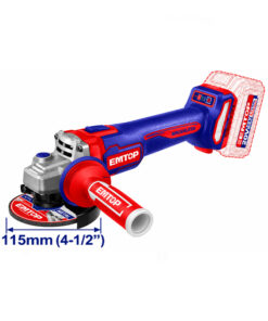 Amoladora Angular a Batería Inalámbrica 1200W 115mm 20V Motor Brushless Sola Emtop Rojo / Azul ELAG212025