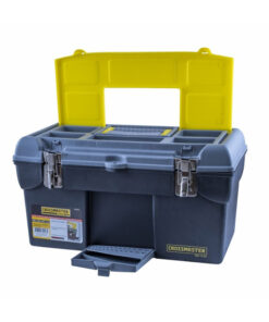Caja de Herramientas 480 x 265 x 252 mm Porta Plástica Con Cierres Metálicos Negra / Amarilla Crossmaster 9931062