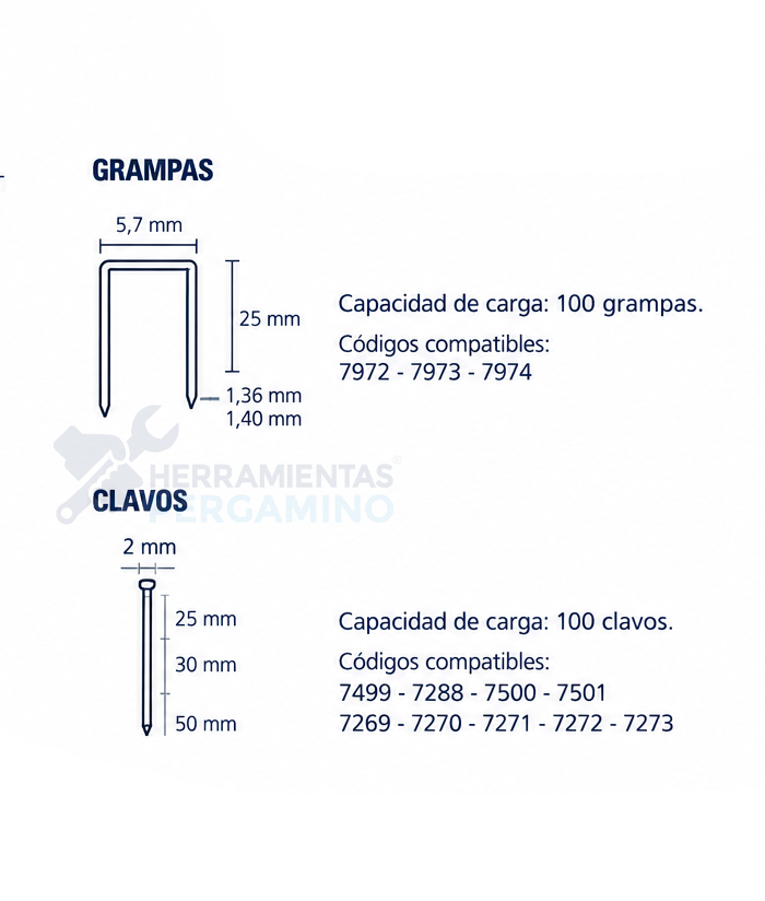 Clavadora Engrapadora Calibre Ga18 Engrampadora Grapadora Neumática 2 en 1 8966 Bremen - Imagen 3