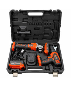 Alternative view of Combo Juego Set Kit Amoladora Angular 115mm + Taladro Atornillador Con Percutor a Batería Inalámbrico 13mm 20V 40Nm + 2 Baterías + Cargador + Maletín Nebraska Naranja/Negro NOPCOMB01