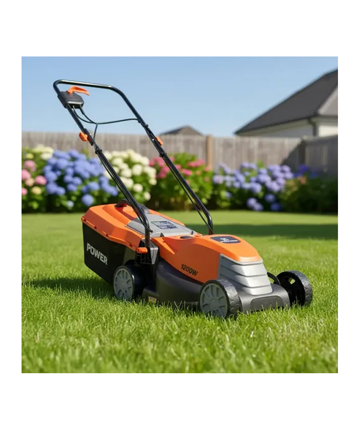 Cortadora de Pasto Césped Eléctrica 1200W 320mm Con Bolsa 3 Niveles Dowen Pagio Naranja/Negro CCE320H 9995312 - Imagen 2