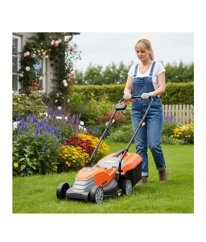 Cortadora de Pasto Césped Eléctrica 1200W 320mm Con Bolsa 3 Niveles Dowen Pagio Naranja/Negro CCE320H 9995312 - Imagen 3