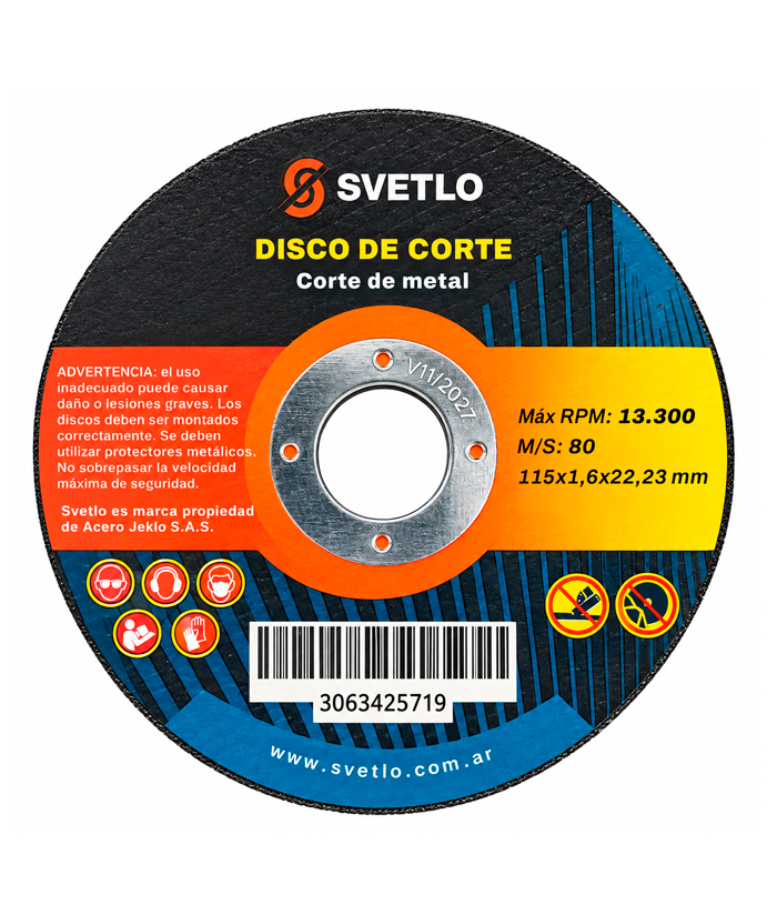 Disco De Corte Metal 115 X 1.6 MM Svetlo DCIST11516