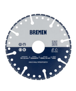 Disco De Corte 115mm Multimaterial Multiconstrucción Multiuso Multipropósito Diamantado Para Amoladora Bremen 8208
