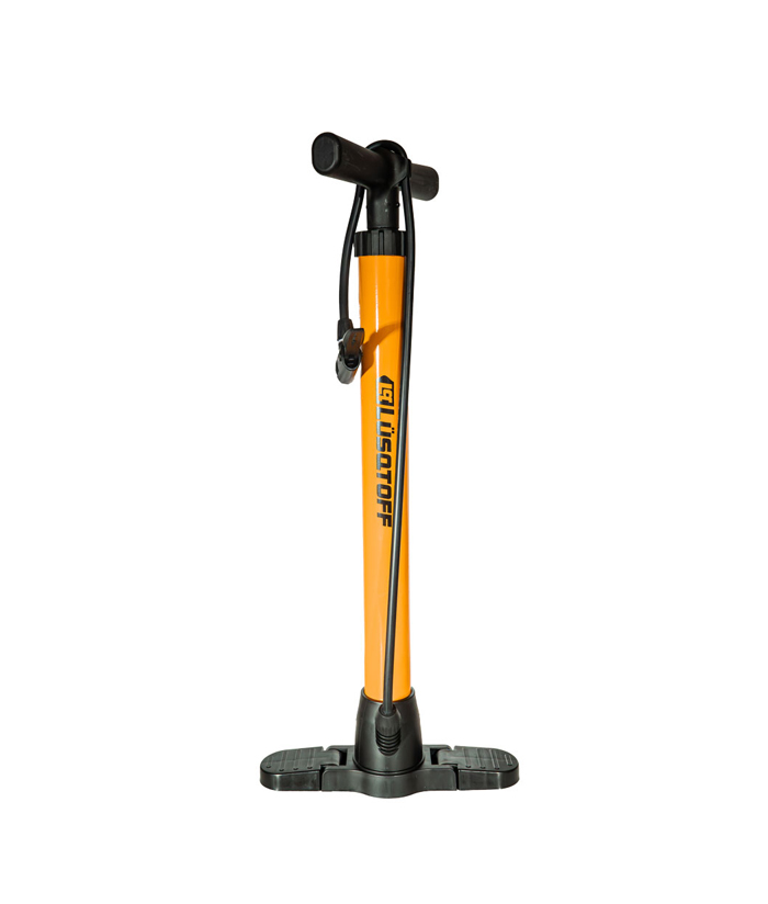 Inflador De Pie 44 x 455mm Manual De Mano Lusqtoff Naranja L9150