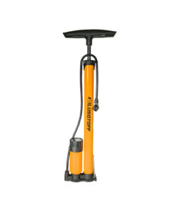 Inflador De Pie Con Bomba y Manómetro 38 x 400mm Manual De Mano Lusqtoff Naranja L9151