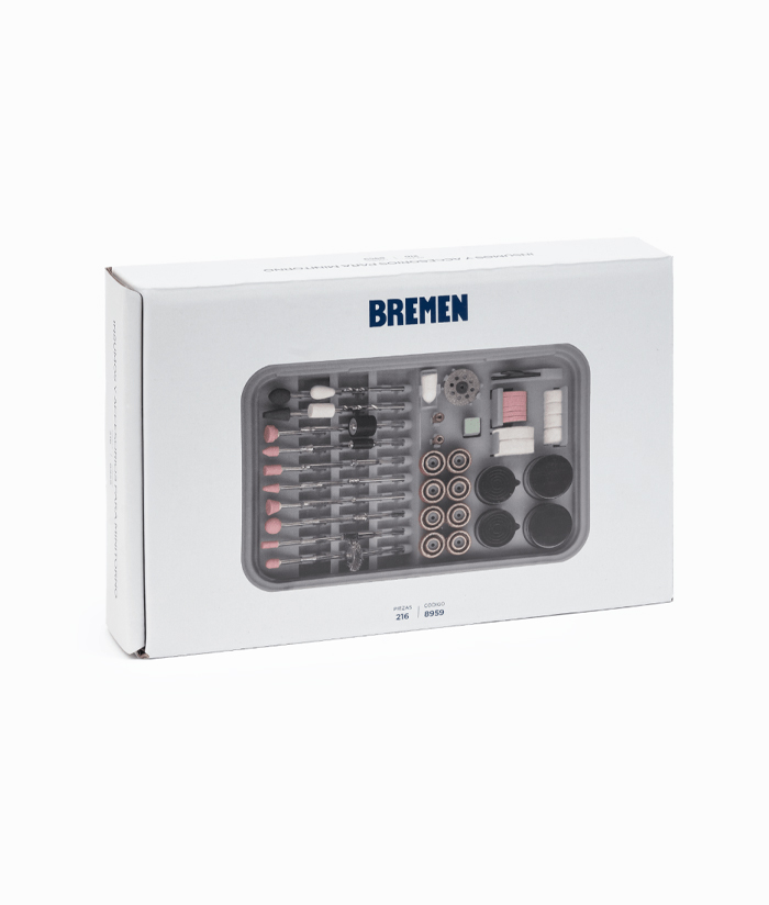Juego Set Kit Accesorios e Insumos para Minitorno 216 piezas Bremen 8959 - Imagen 3