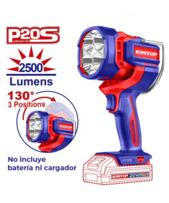 Alternative view of Linterna Reflector Luz Led a Batería Inalámbrica 2000 Lúmenes 22.5W Emtop Rojo / Azul ELWLI20885
