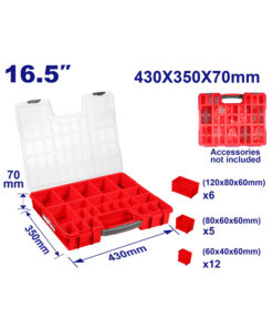 Maletín Organizador De Plástico Transparente 16.5" 430 X 350 X 70 MM 23 Divisiones Emtop EMTB1611