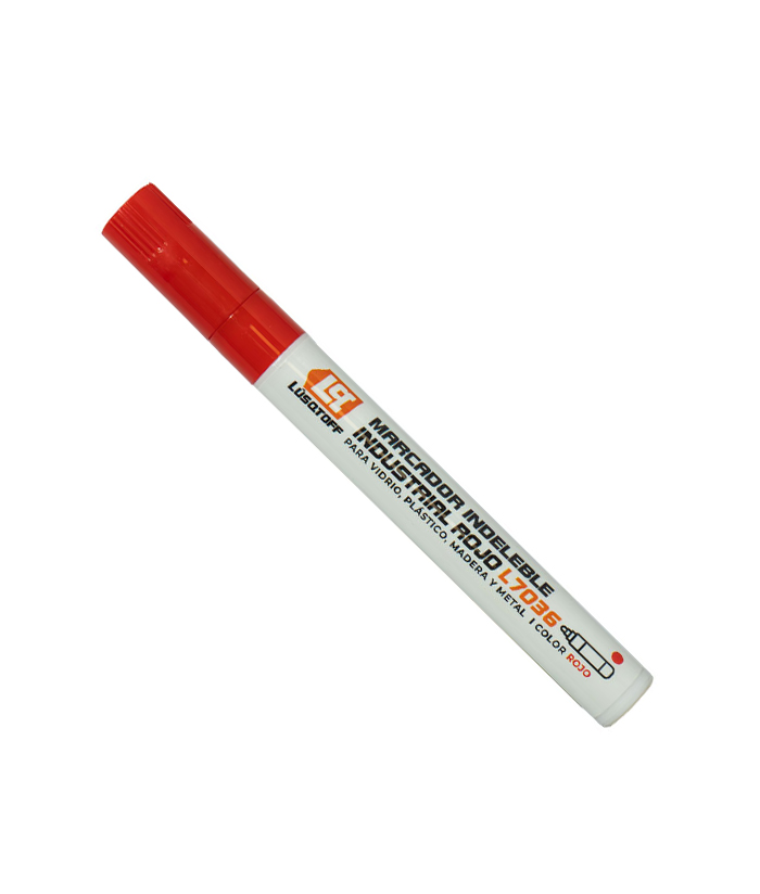 Marcador Indeleble Industrial Rojo Para Toda Superficie Lusqtoff L7036