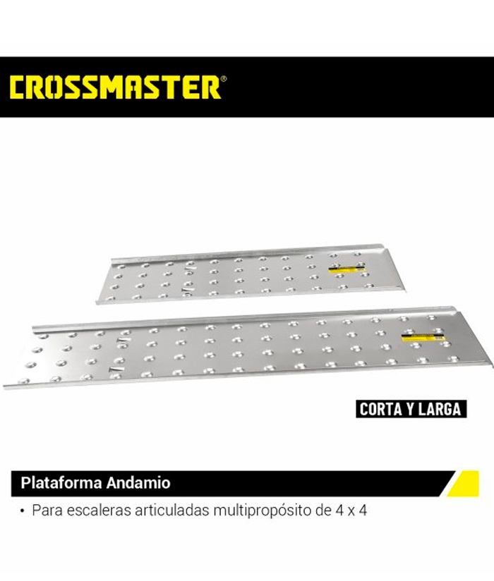 Plataforma Para Escaleras Articuladas Aluminio 4 x 4 Escalones Crossmaster 9931175.9 - Imagen 2