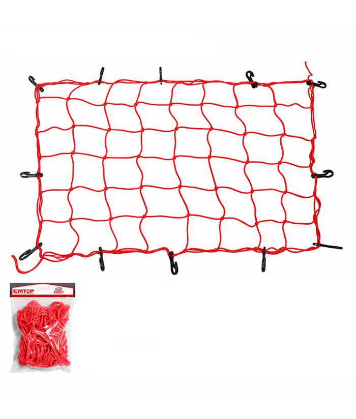 Red Pulpo Tensor Soga Elástica Atabultos Para Cargas 130 x 180cm Con Ganchos Metálicos Cuerda Emtop EMXLW1E13 - Imagen 2