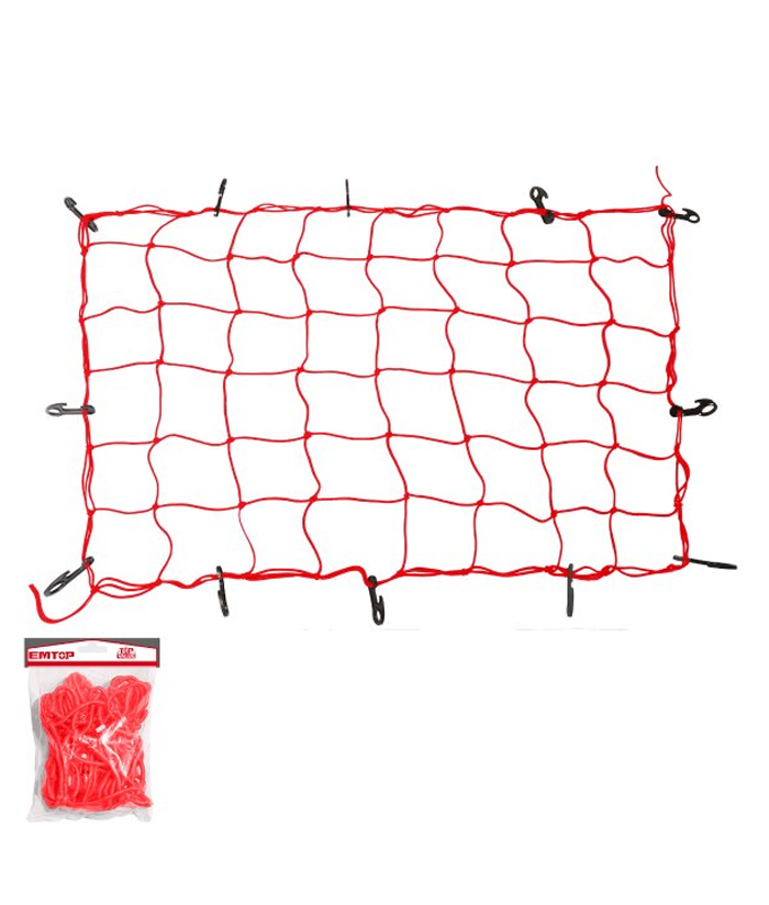 Red Pulpo Tensor Soga Elástica Atabultos Para Cargas 90 x 150cm Con Ganchos Metálicos Cuerda Emtop EMXLW1E90 - Imagen 2