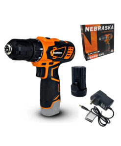 Taladro Atornillador a Batería Inalámbrico 10mm 12V 32Nm + Batería + Cargador Nebraska Naranja/Negro NEMEBTA612