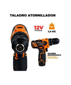 Alternative view of Taladro Atornillador a Batería Inalámbrico 10mm 12V 32Nm + Batería + Cargador Nebraska Naranja/Negro NEMEBTA612