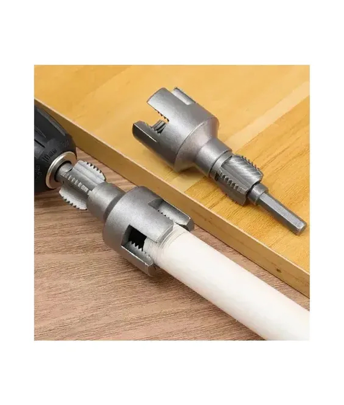 Mecha Terraja 1/2" Macho De Para Roscar Caños Exterior Interior PVC Plomería Plomero Para Taladro Atornillador Ruhlmann RU56515 - Imagen 2