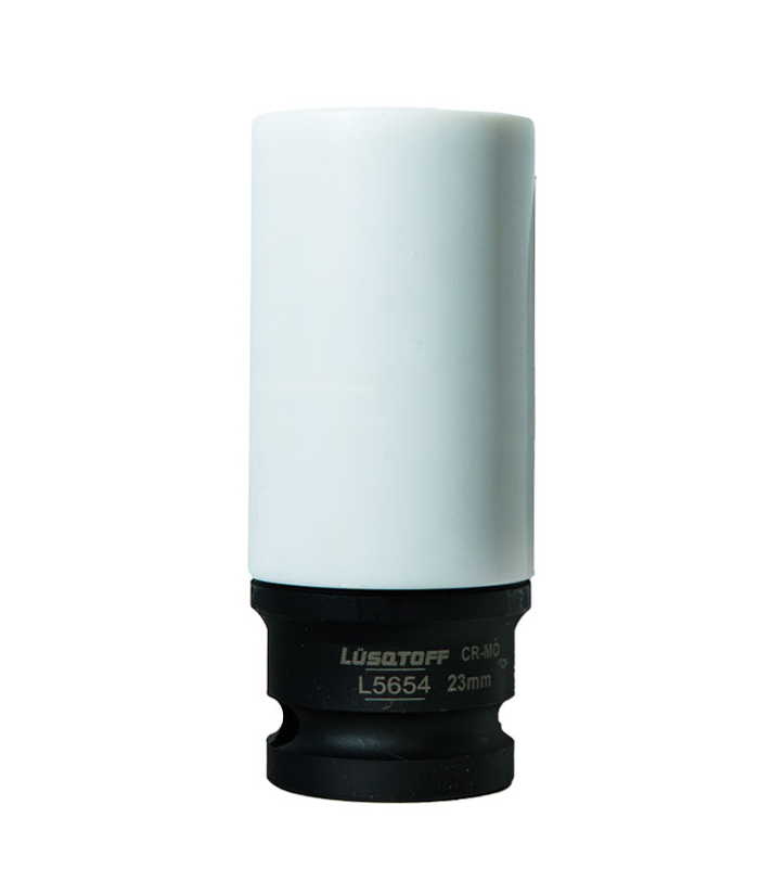 Tubo Bocallave 23mm Blanco De Impacto Para Llantas Hexagonal Largo Encastre 1/2" Lusqtoff L5654