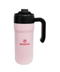 Vaso Térmico Travel Mug Con Manija Y Tapa 650ml Blanco Broksol TER-VAS650RS