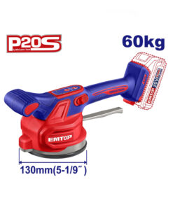 Vibradora Ventosa a Batería Inalámbrica 20V Para Baldosas Azulejos Cerámico Emtop Rojo / Azul EMTV2001