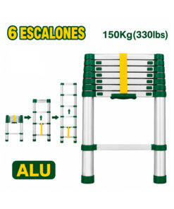 Escalera Telescópica De Aluminio 6 Escalones 2 Metros Jadever JDLD5H06