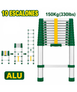Escalera Telescópica De Aluminio 10 Escalones 3,2 Metros Jadever JDLD5H10