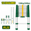 Escalera Telescópica De Aluminio 12 Escalones 3,8 Metros Jadever JDLD5H12