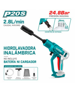 Hidrolavadora a Batería Inalámbrica 20V 24,8Bar TPWLI2036 Celeste