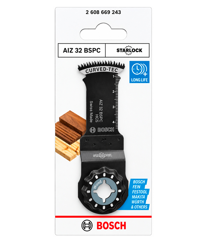 Hoja de Corte Accesorio Para Sierra Oscilatoria Oscilante Multifunción Multiuso Multimaterial Multiherramienta Para Madera AIZ 32 BSPC 32 X 50mm Bosch 2608669243 - Imagen 3