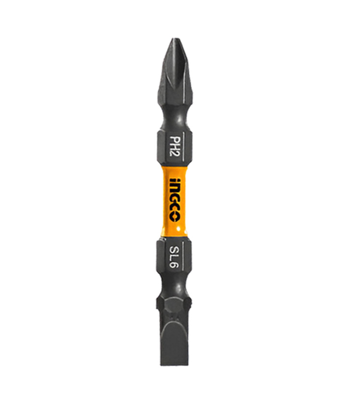Juego Set Kit de Puntas Dobles de Impacto Para Taladro Atornillador Magneticas PH2 + SL6 Phillips Planas x 65mm Blister x2 Industrial SDBIM72HL665 - Imagen 3