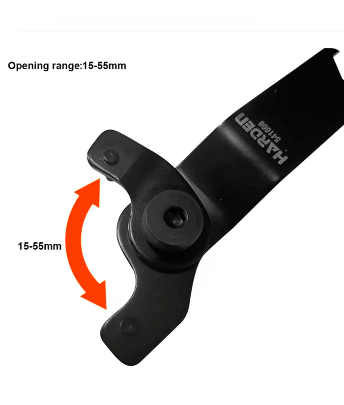 Llave De Ajuste Universal Regulable 15 a 55mm Para Contra Tuerca Amoladora De 4 a 9" Harden 541006 - Imagen 3