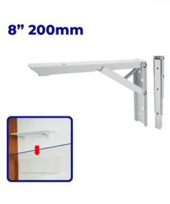 Ménsula Rebatible Plegable 8" 200mm Blanca Blanco Chapa 1,4mm Emtop EMZJ6308