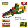 Mini Motosierra Electrosierra a Batería Inalámbrica Compacta 6″ 150mm 20V Motor Brushless Sin Carbones Sola Jadever JDCLP560