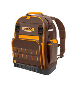 Mochila Porta Herramientas Reforzada De Poliester Oxfgord 38x20x50cm 15kg Ingco Naranja/Amarillo HBP03028