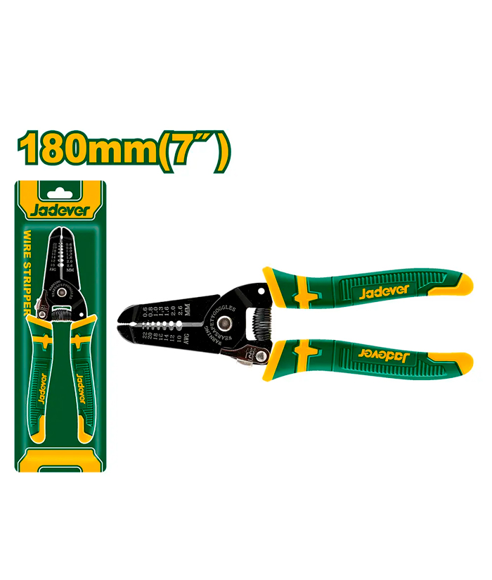Pinza Alicate Pelacables Manual 7" Corte 7 180mm Medidas Jadever JDPL5607