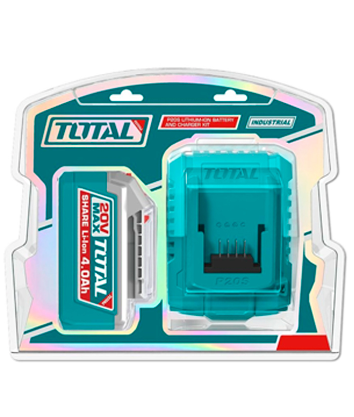 Juego Set Kit Batería 4.0ah + Cargador Rápido 2A 20V Total TFBCPK1012-4 Celeste - Imagen 3