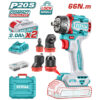 Taladro Atornillador Multiposición Inalambrico 20V A Batería 66Nm + 2 Baterias 2 Ah + Cargador + 4 Cabezales Intercambiables Total TDLI206686-4 Celeste